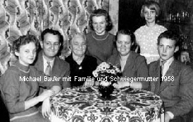 Michael Bauer mit Familie und Schwiegermutter 1958