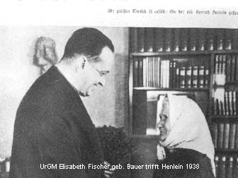 UrGM Elisabeth Fischer geb. Bauer trifft Henlein 1938